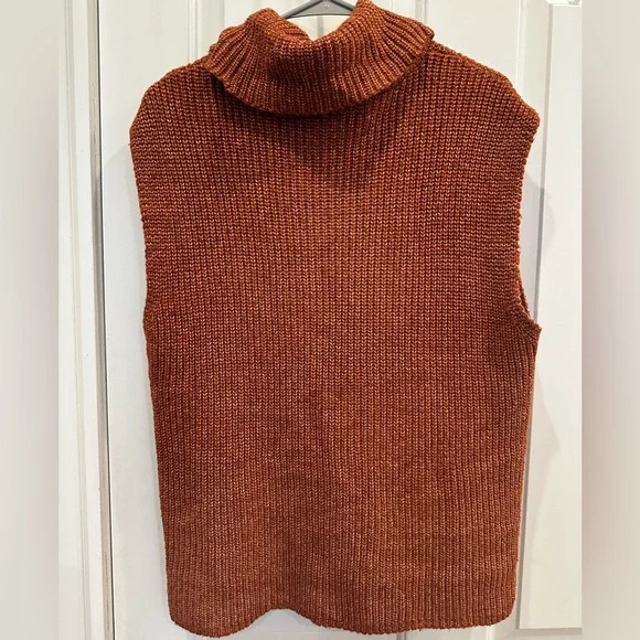 Rachel Zoe Copper Sleeveless Turtleneck Sweater - Picture 2 of 2